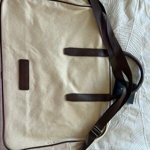John Varvatos Cream and Brown Men's Travel Bag